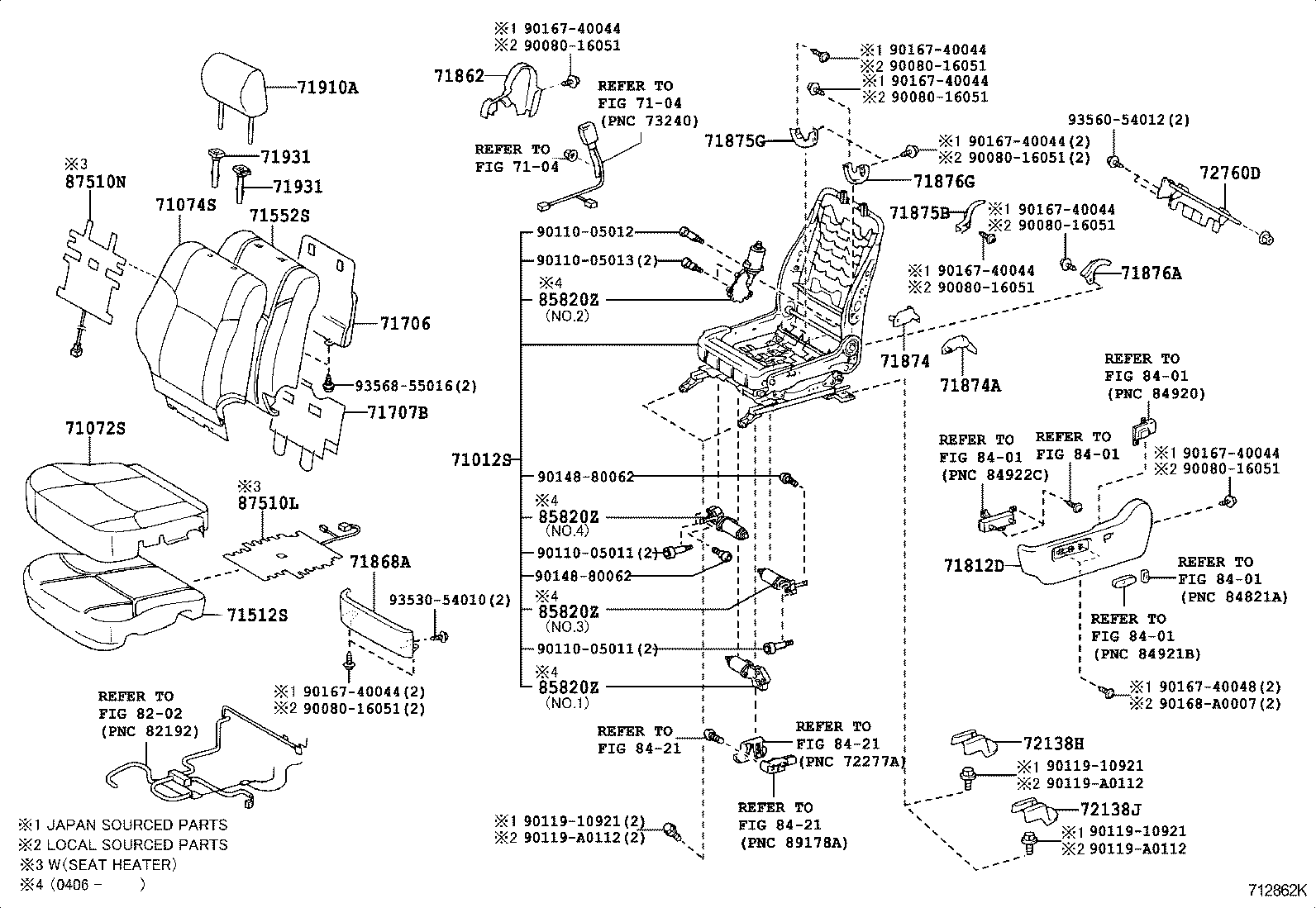  CAMRY JPP |  FRONT SEAT SEAT TRACK