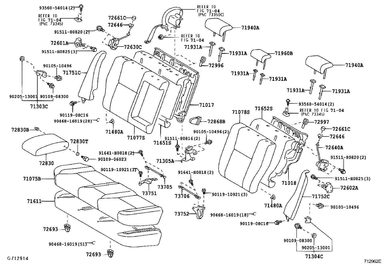  PRIUS |  REAR SEAT SEAT TRACK