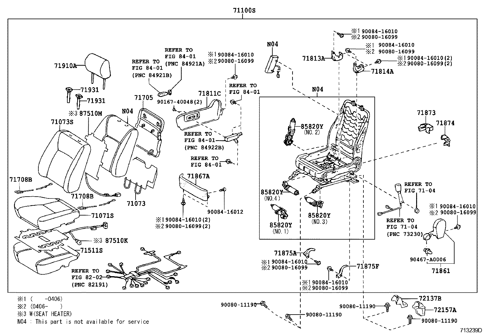  CAMRY NAP |  FRONT SEAT SEAT TRACK