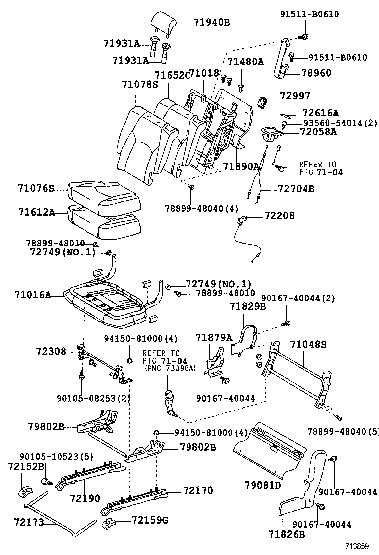  RX400H |  REAR SEAT SEAT TRACK