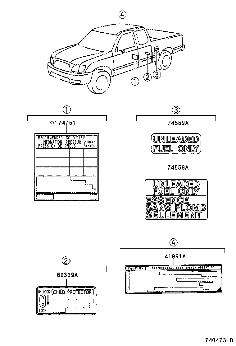  TACOMA |  CAUTION PLATE