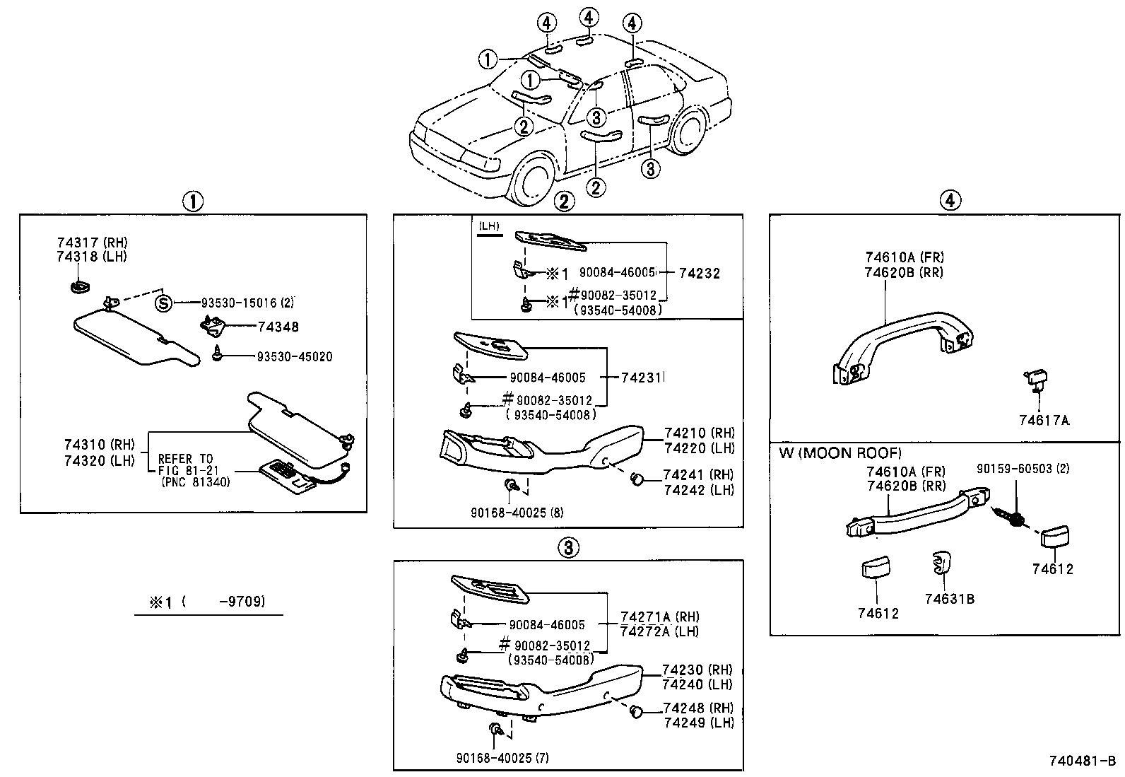  AVALON |  ARMREST VISOR