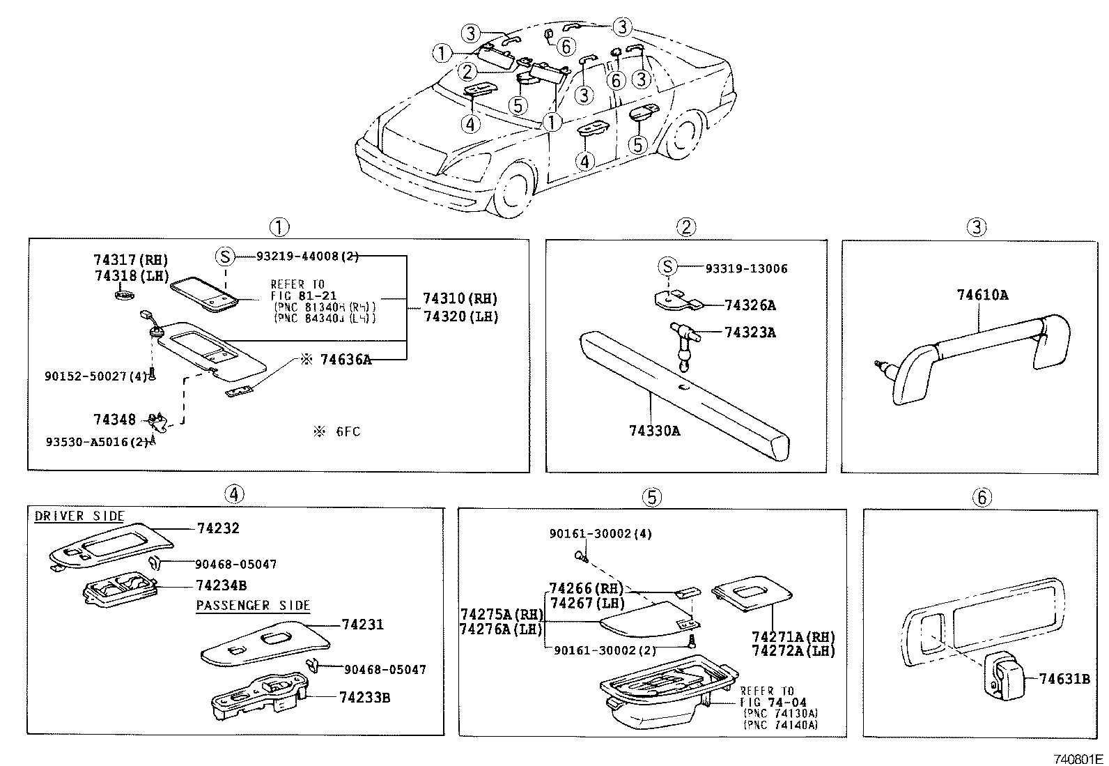  LS430 |  ARMREST VISOR