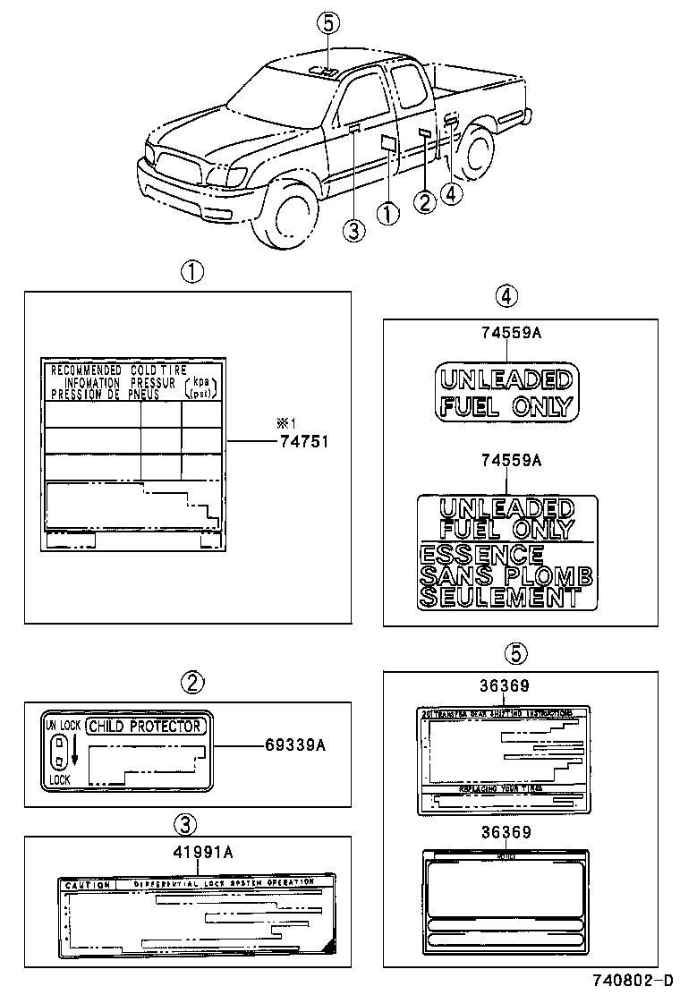  TACOMA |  CAUTION PLATE