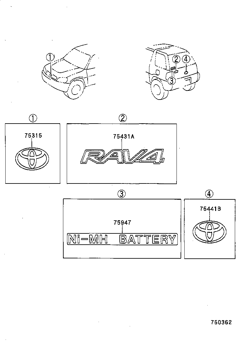  RAV4 EV |  EMBLEM NAME PLATE