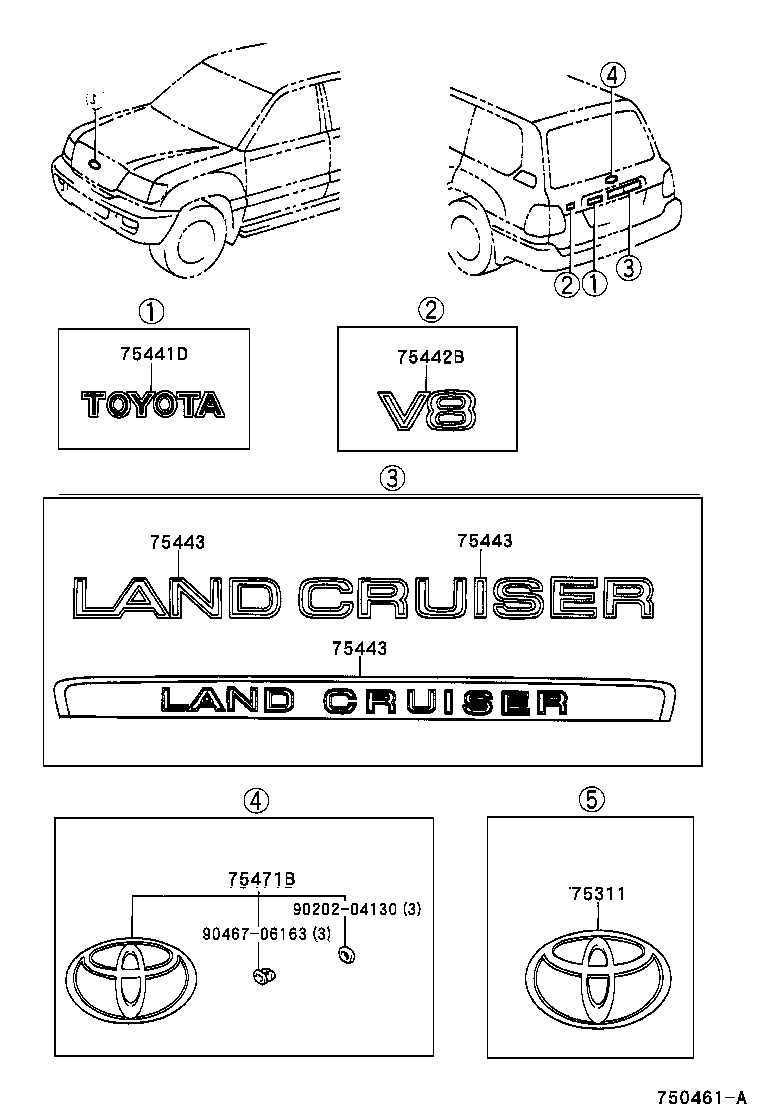  LAND CRUISER 100 |  EMBLEM NAME PLATE