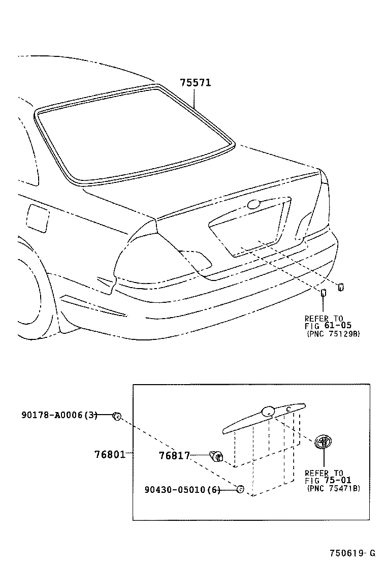  AVALON |  REAR MOULDING