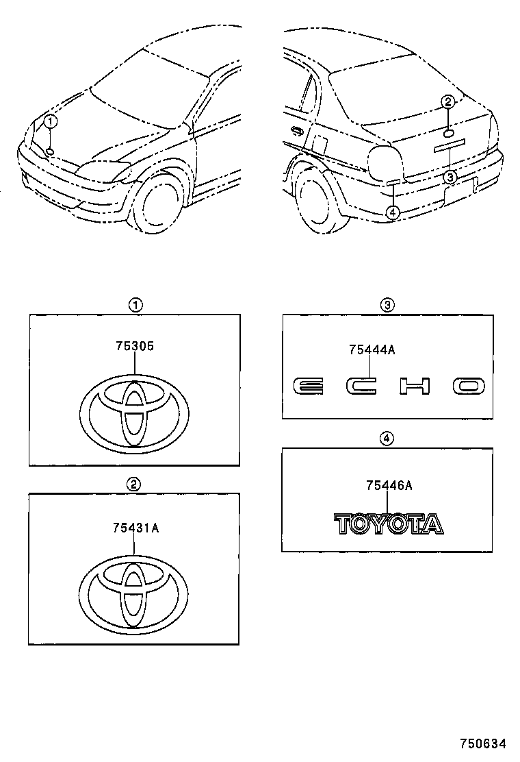  ECHO |  EMBLEM NAME PLATE EXTERIOR INTERIOR