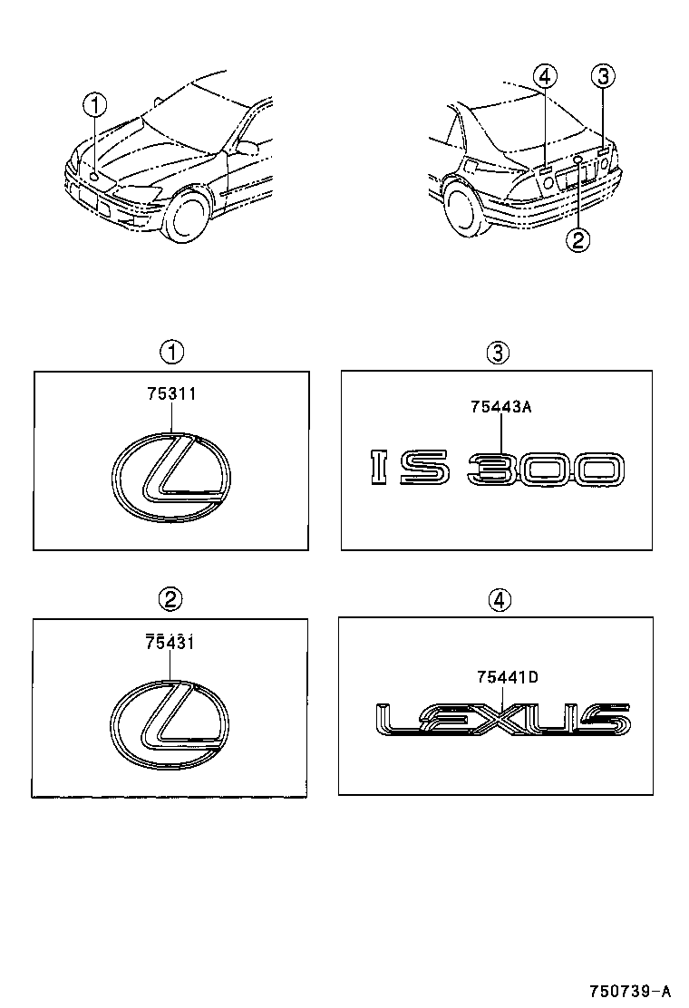  IS300 |  EMBLEM NAME PLATE EXTERIOR INTERIOR