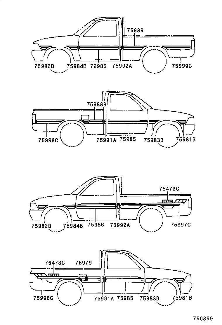  HILUX 2WD |  BODY STRIPE