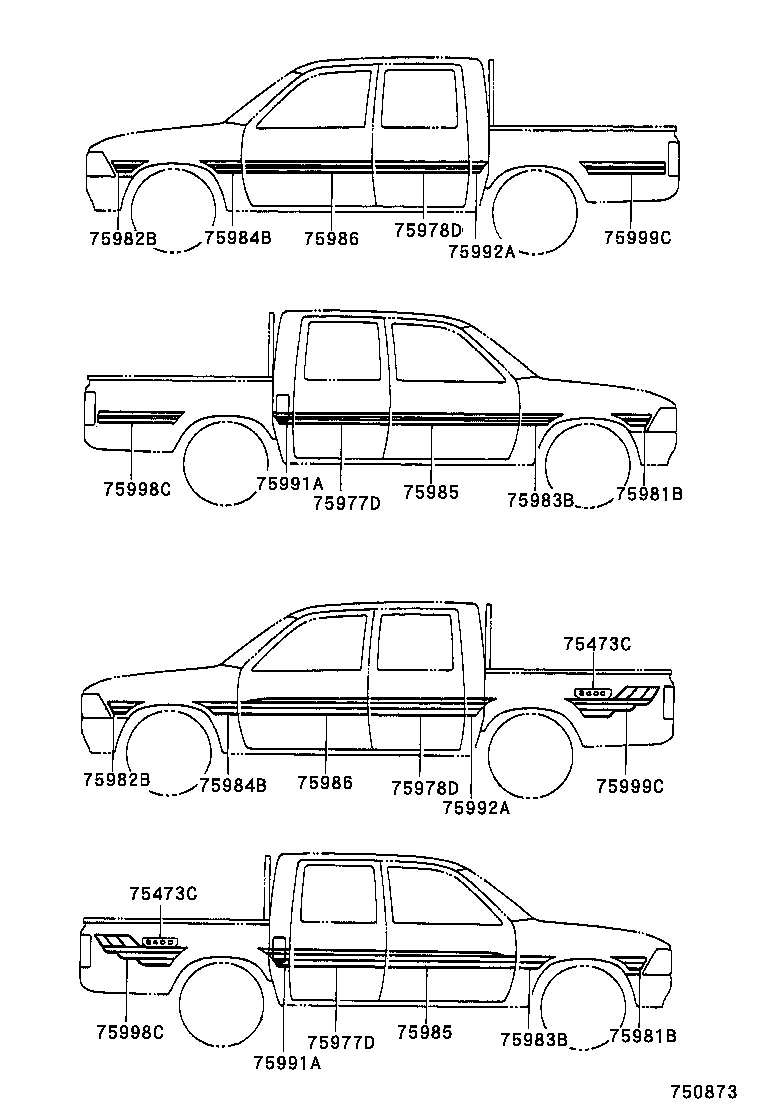  HILUX 2WD |  BODY STRIPE