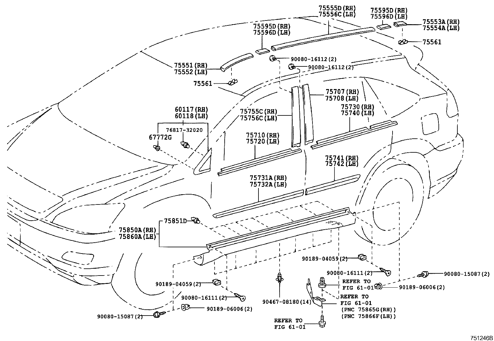  RX330 350 NAP |  SIDE MOULDING