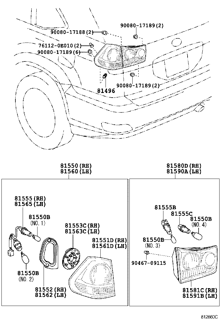  RX330 350 NAP |  REAR COMBINATION LAMP