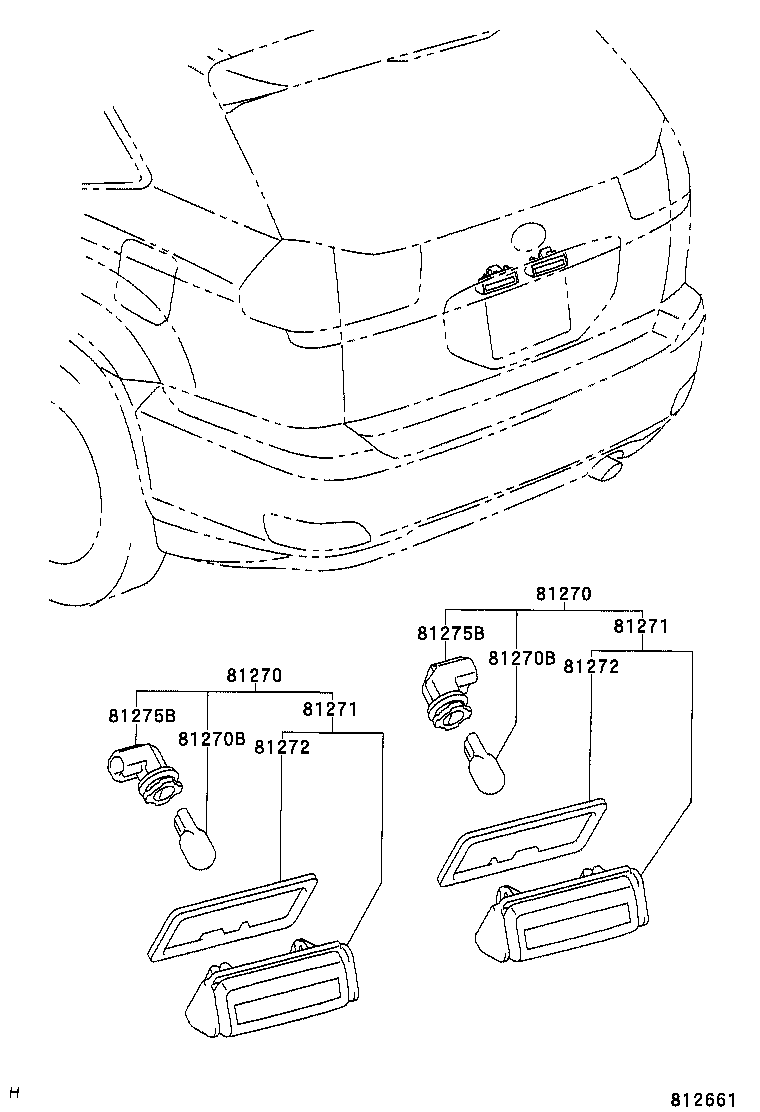  RX330 350 NAP |  REAR LICENSE PLATE LAMP