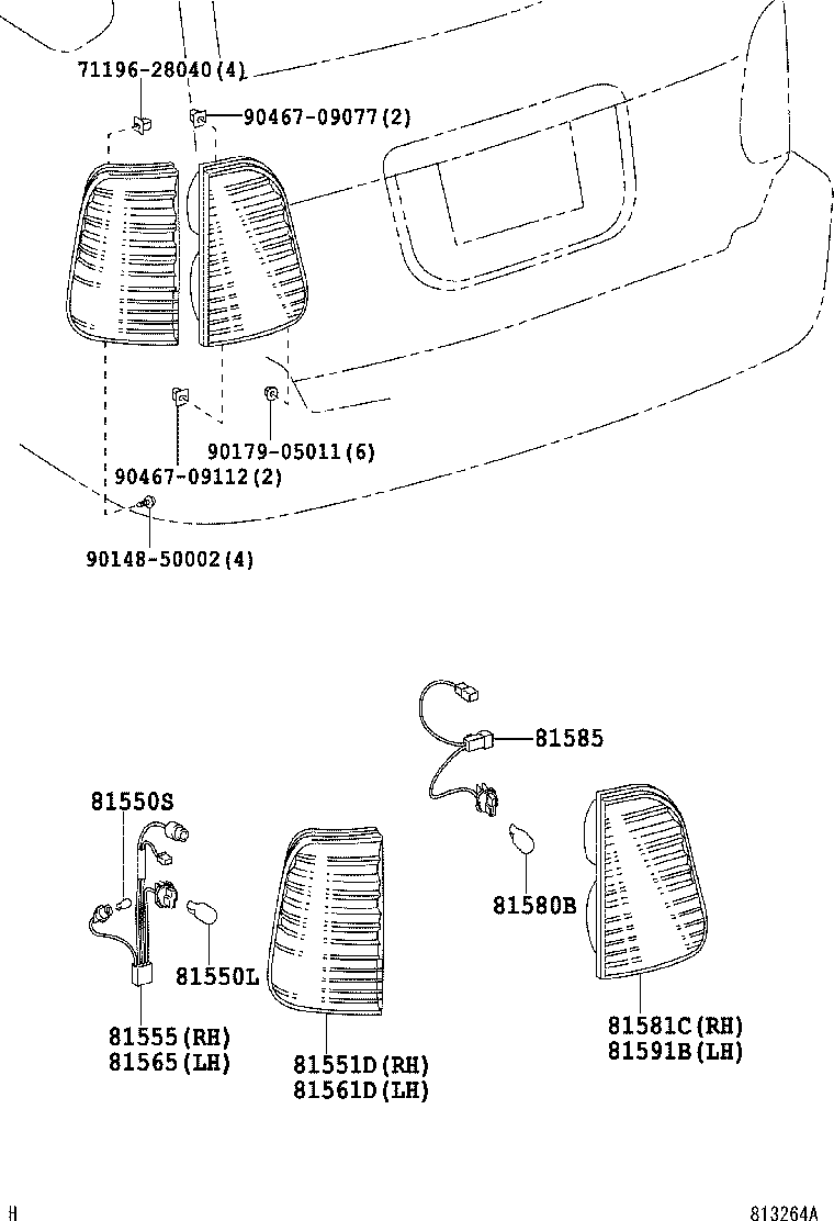  LX470 |  REAR COMBINATION LAMP