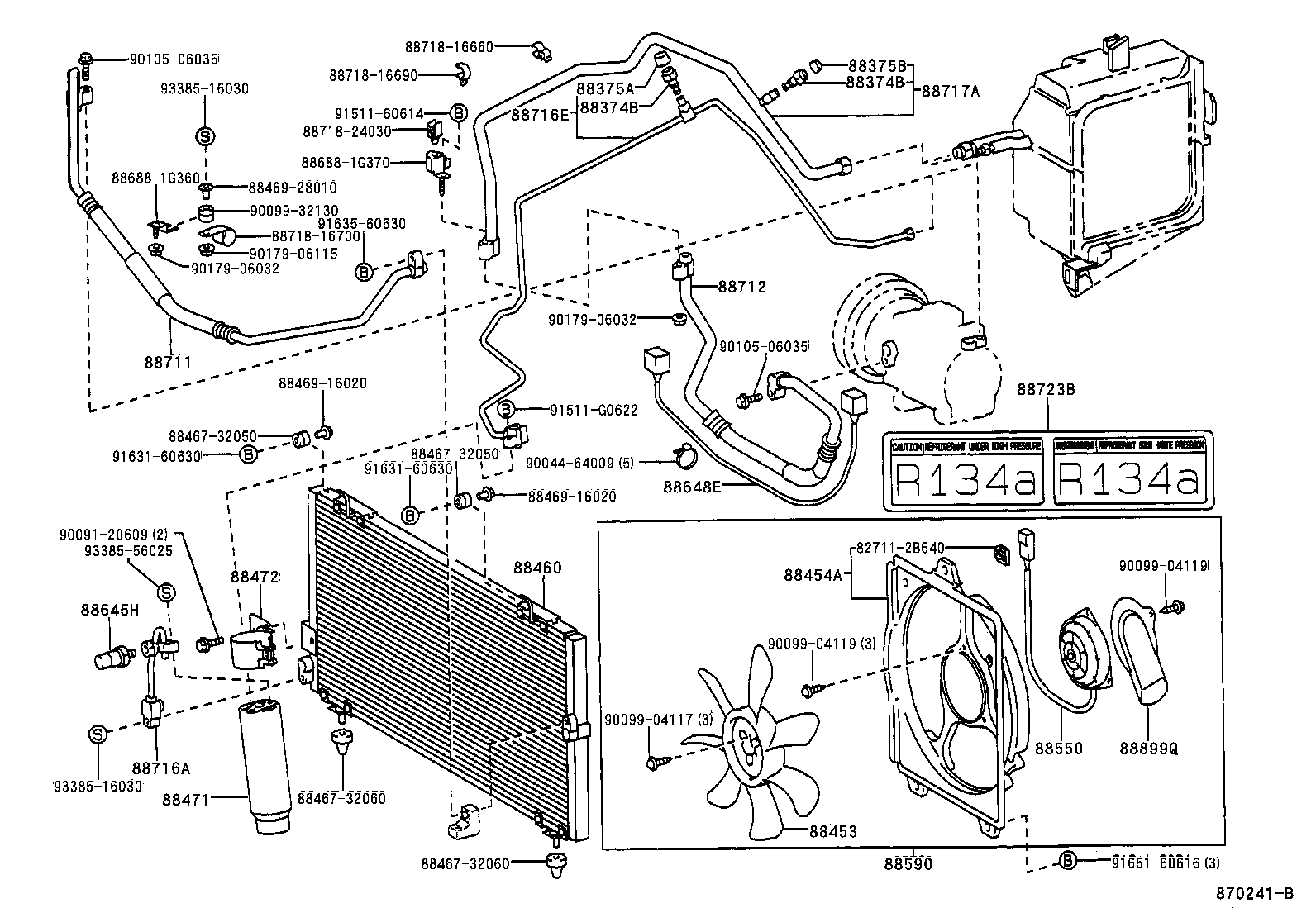  TERCEL |  HEATING AIR CONDITIONING COOLER PIPING