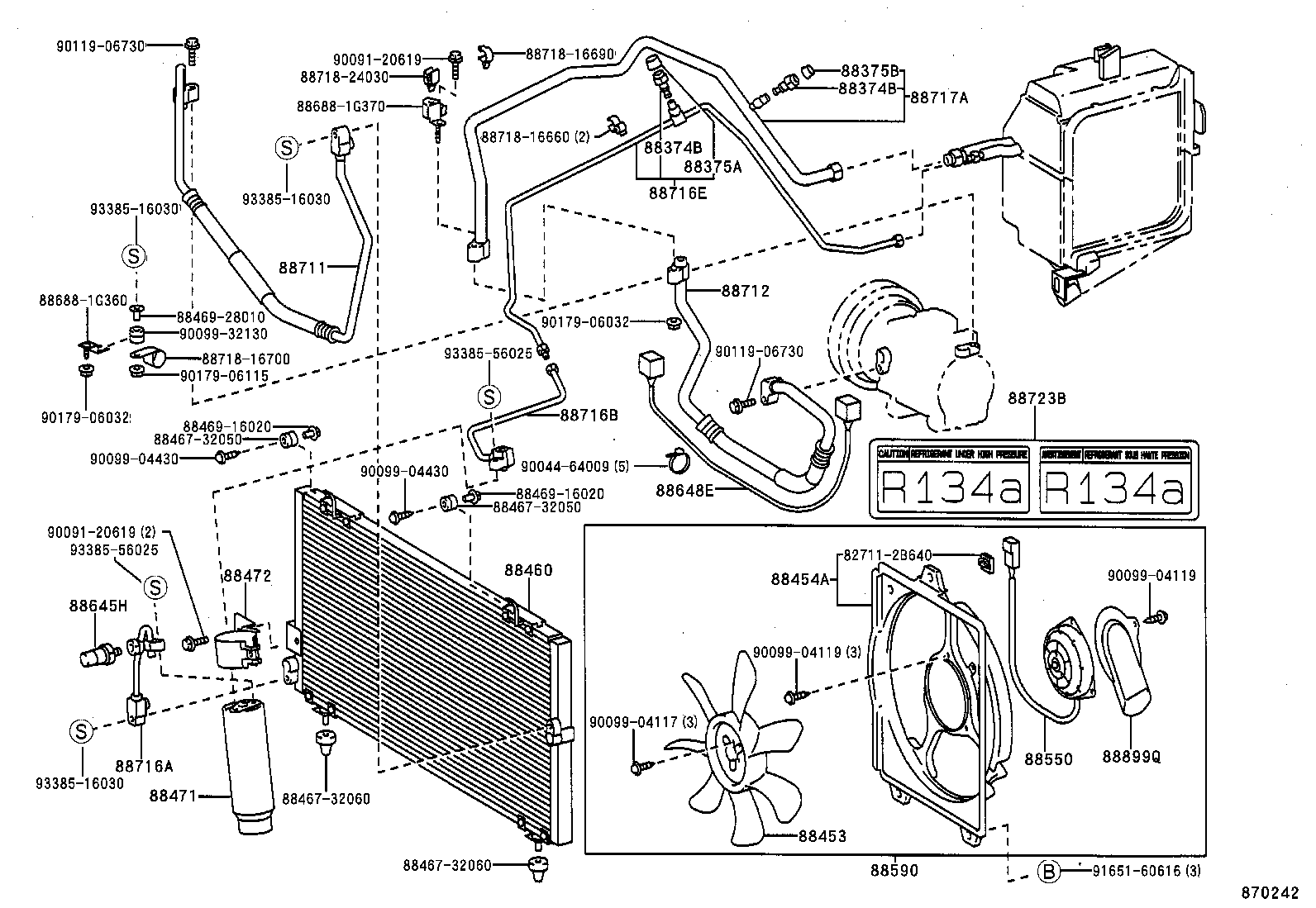  TERCEL |  HEATING AIR CONDITIONING COOLER PIPING