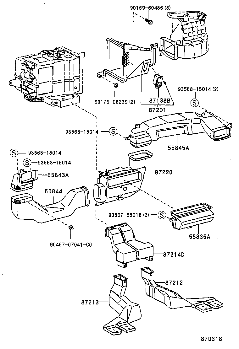  TERCEL |  HEATING AIR CONDITIONING CONTROL AIR DUCT