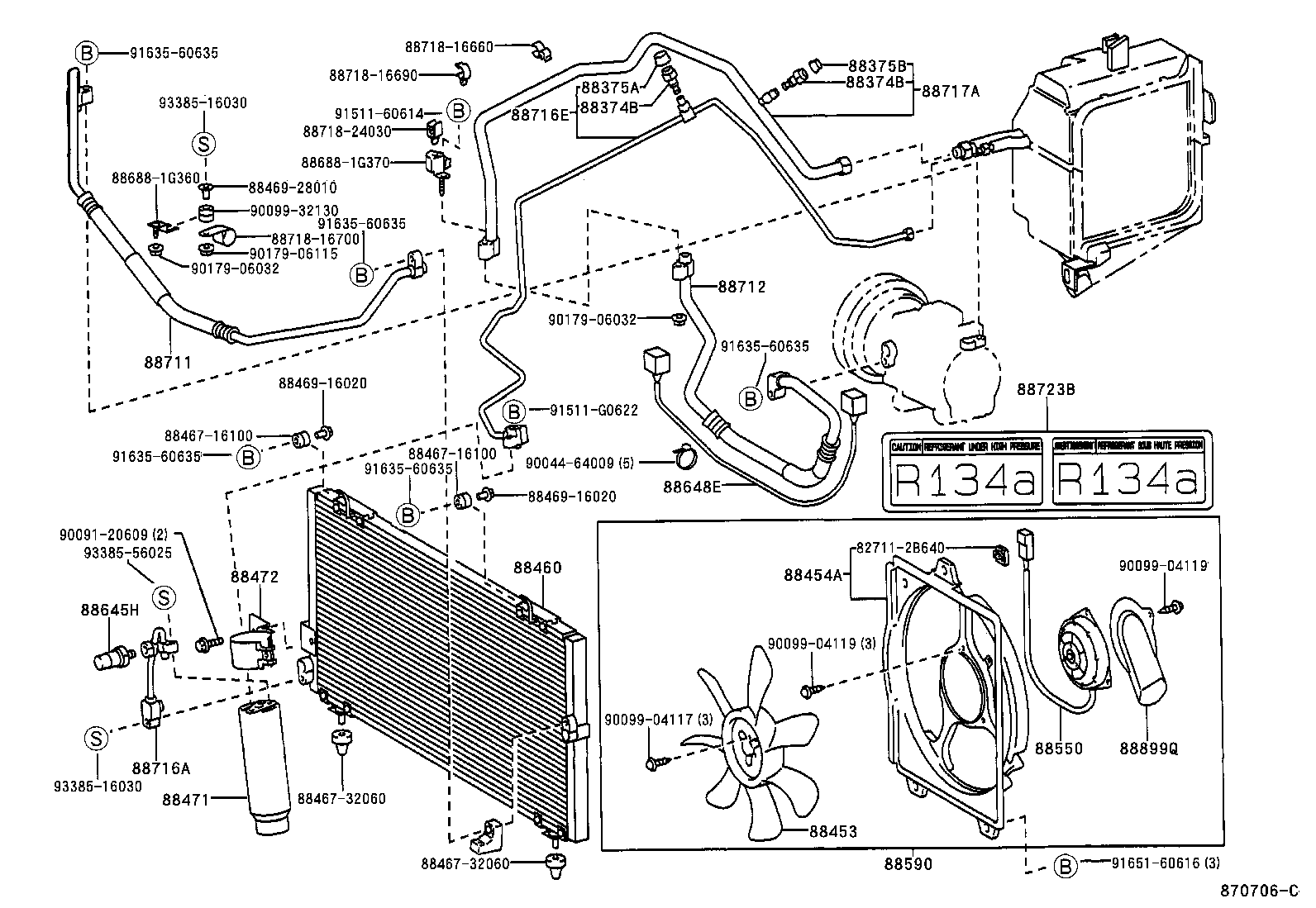  TERCEL |  HEATING AIR CONDITIONING COOLER PIPING