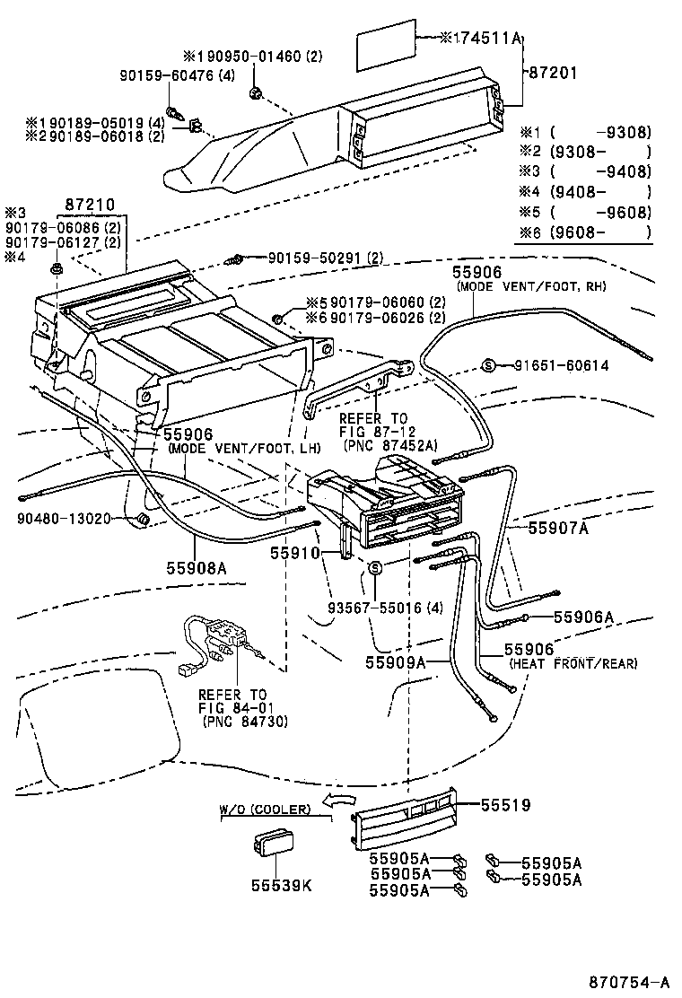  PREVIA |  HEATING AIR CONDITIONING CONTROL AIR DUCT