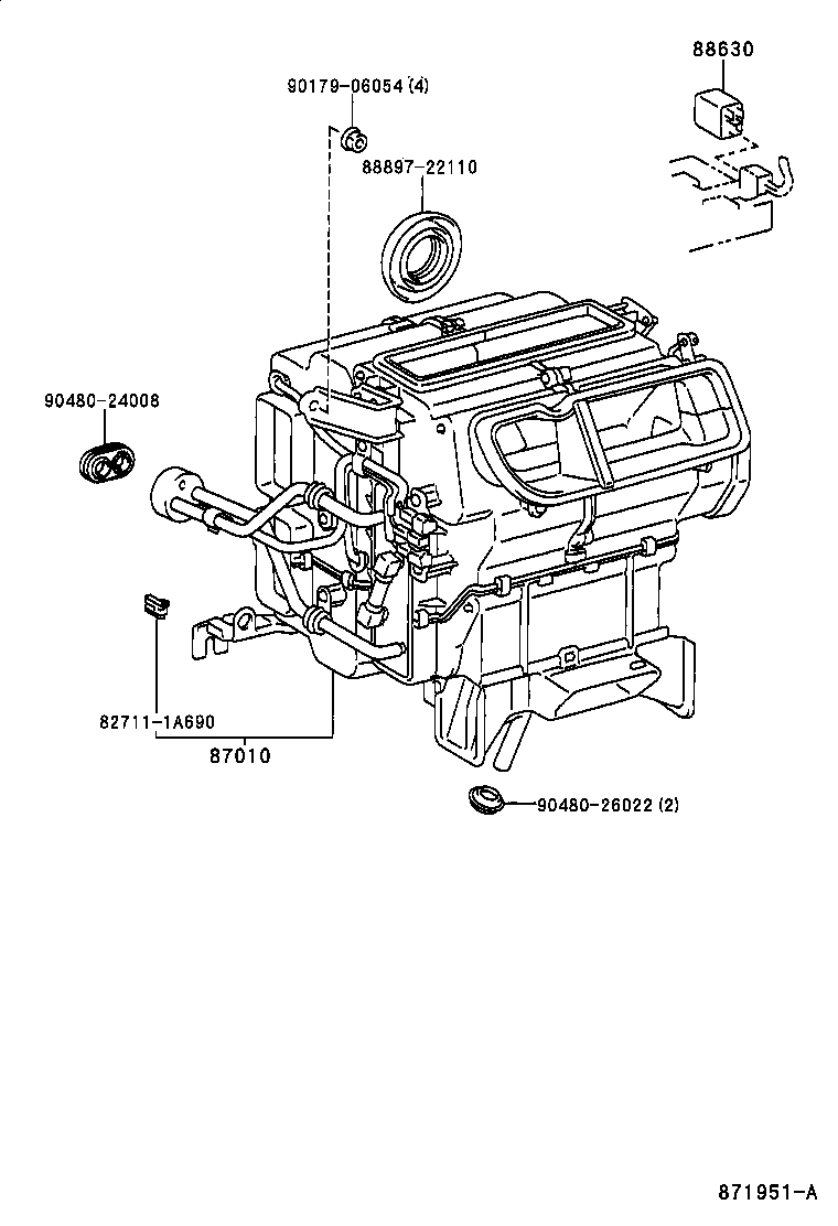  RAV4 EV |  HEATING AIR CONDITIONING COOLER UNIT
