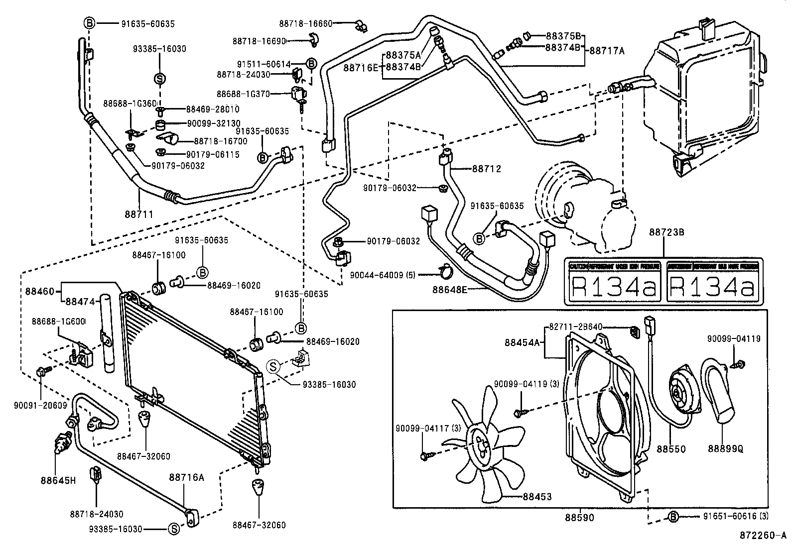 TERCEL |  HEATING AIR CONDITIONING COOLER PIPING
