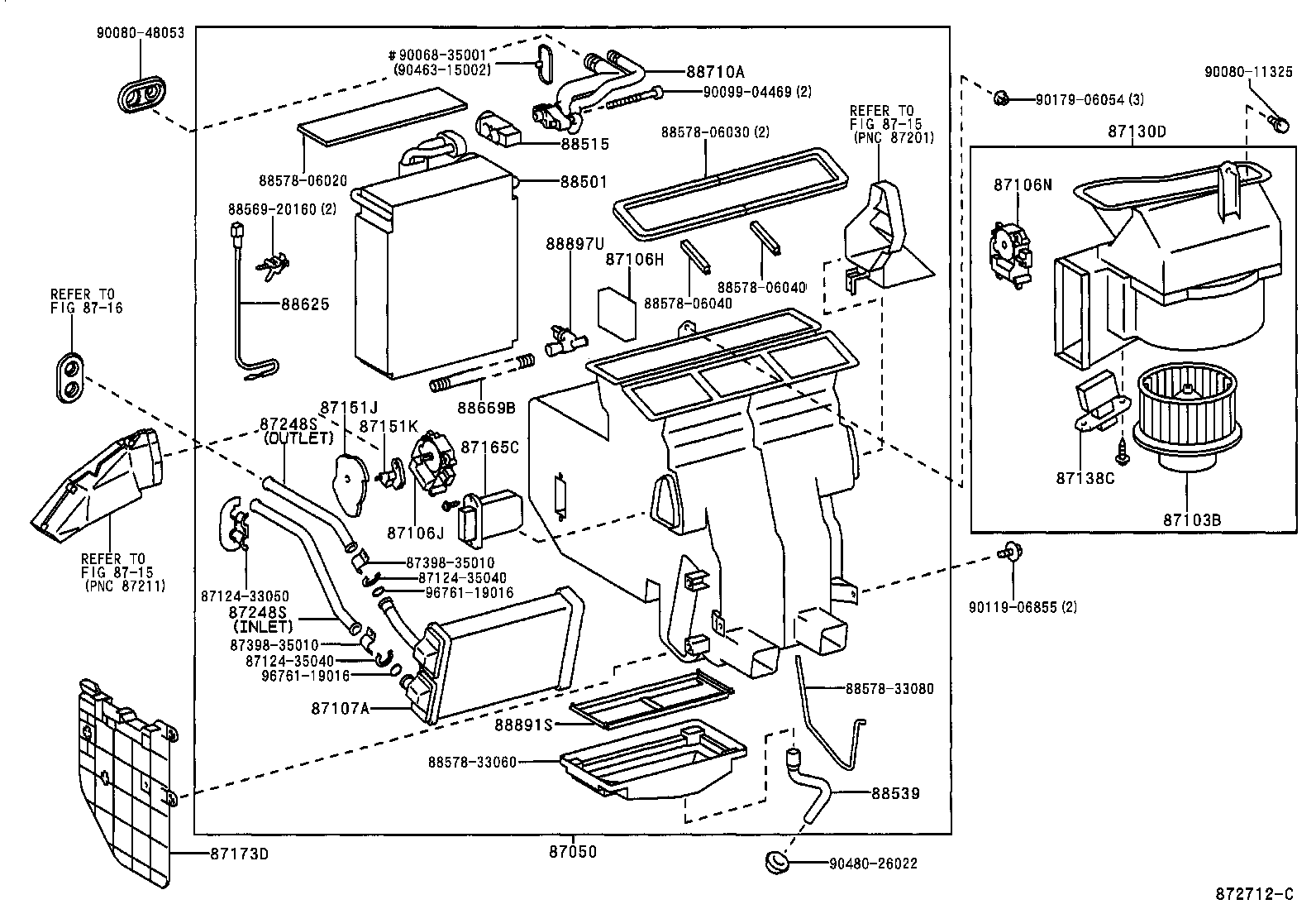  CAMRY NAP |  HEATING AIR CONDITIONING COOLER UNIT