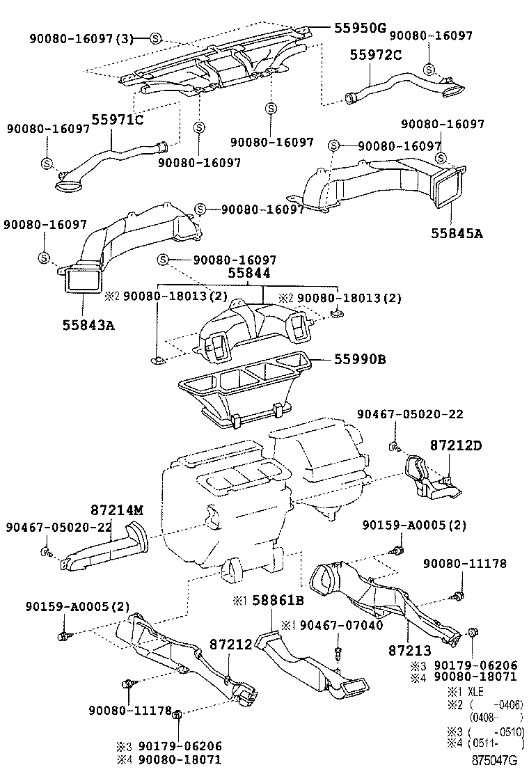  CAMRY NAP |  HEATING AIR CONDITIONING CONTROL AIR DUCT