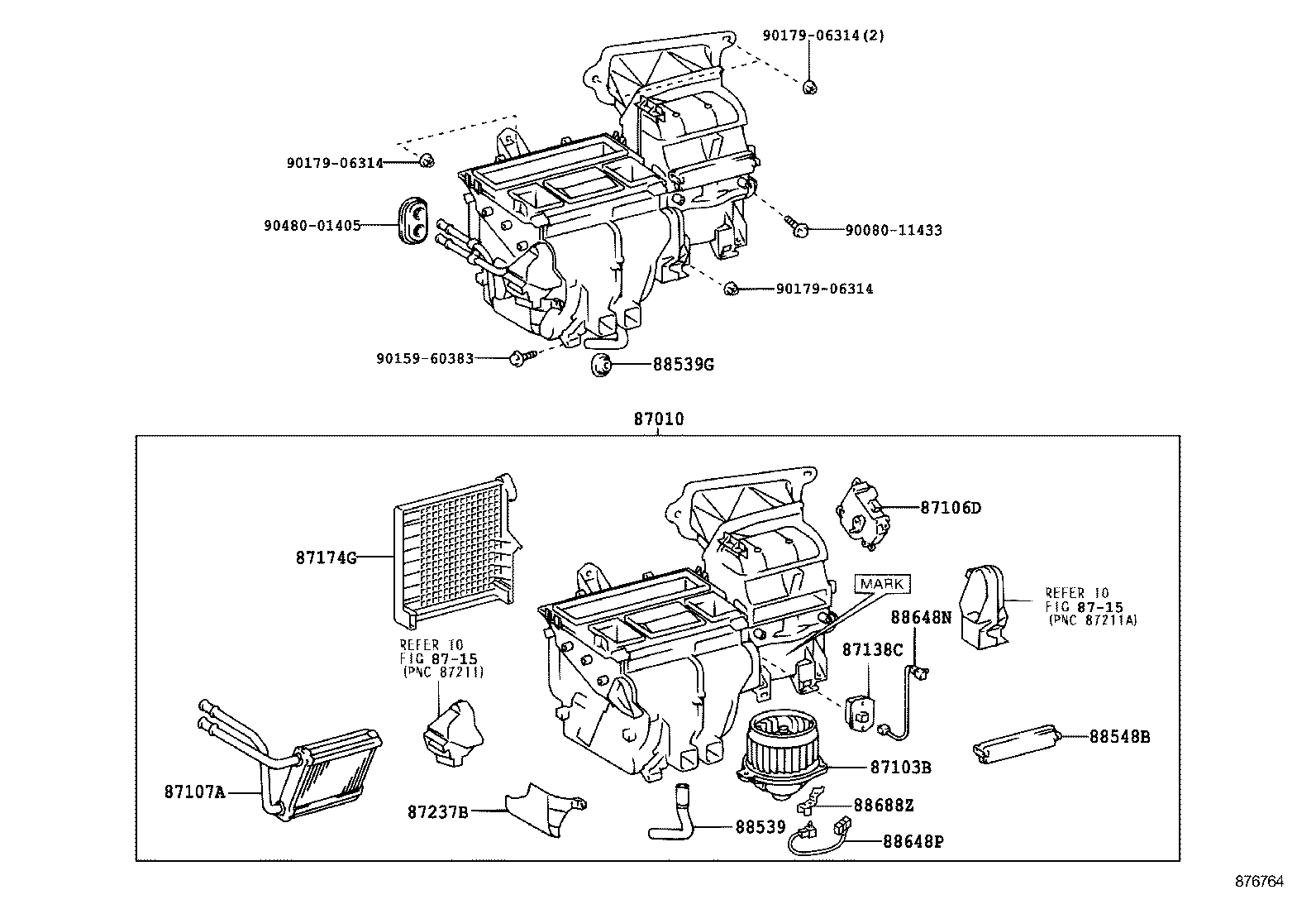 TOYOTA COROLLA MATRIX NAPZZE130LDEPDKA ELECTRICAL HEATING AIR