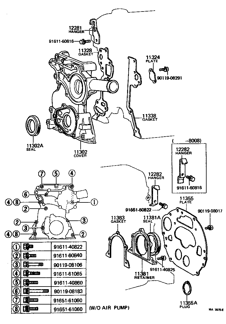  PICKUP |  TIMING GEAR COVER REAR END PLATE
