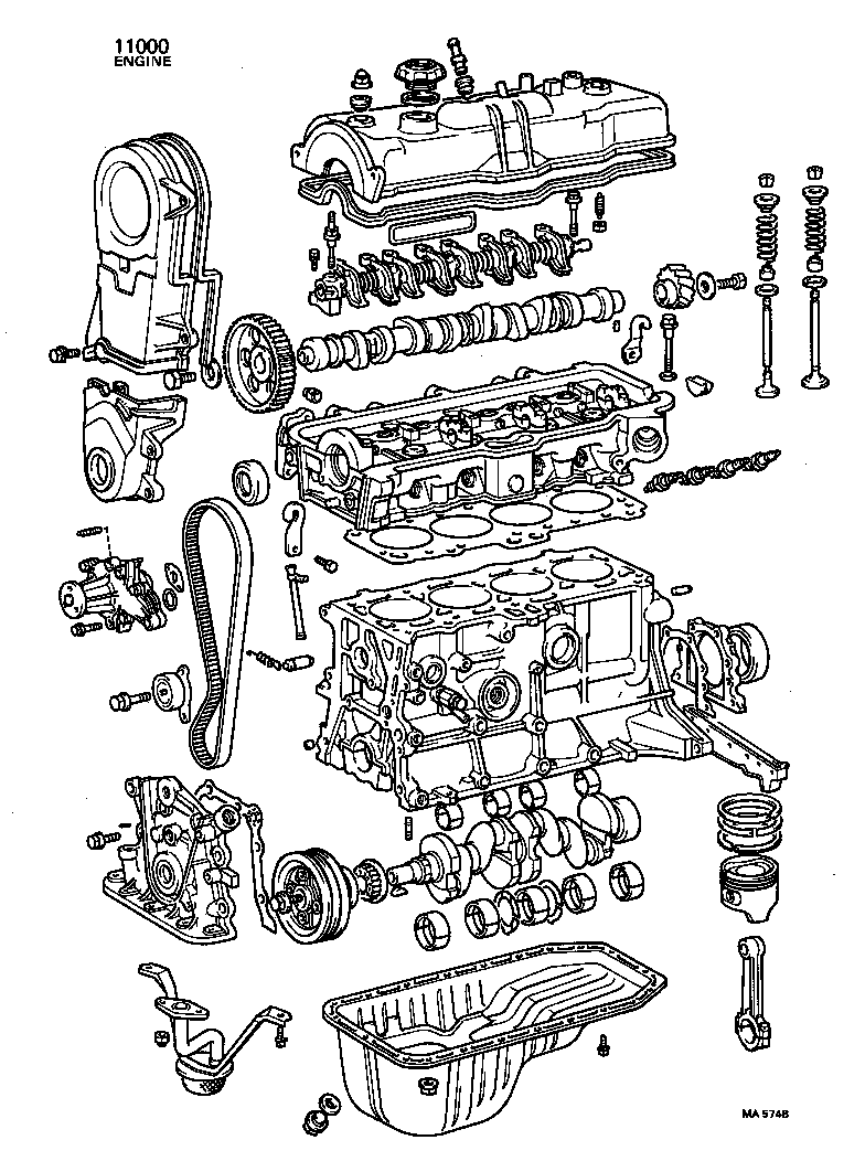  TERCEL |  PARTIAL ENGINE ASSEMBLY