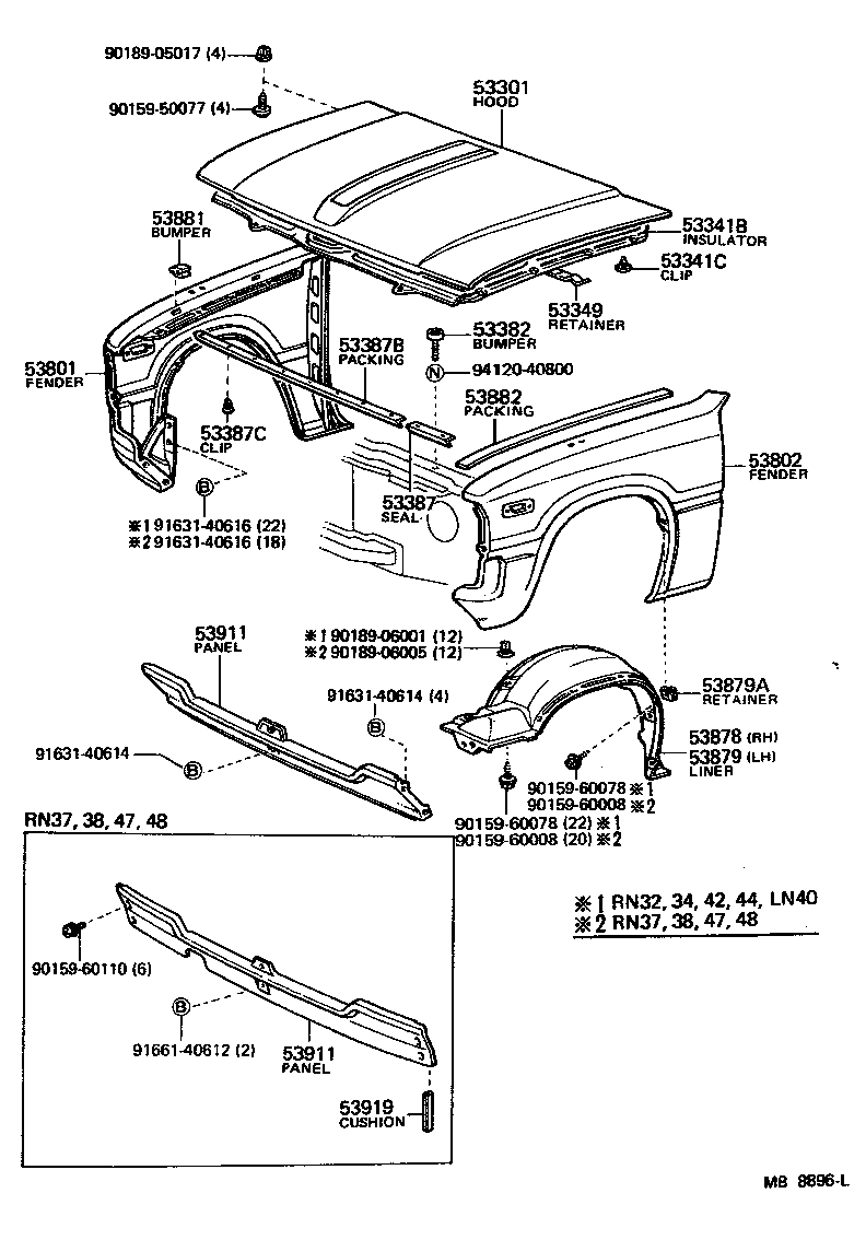  PICKUP |  HOOD FRONT FENDER