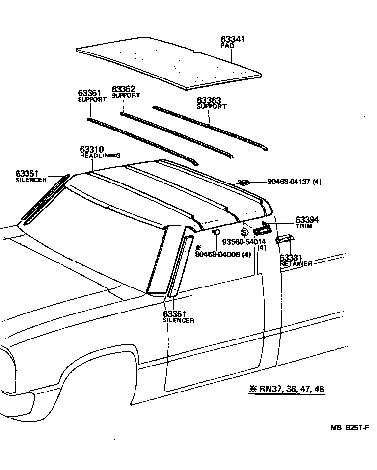  PICKUP |  ROOF HEADLINING SILENCER PAD