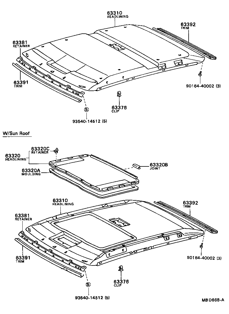  TERCEL |  ROOF HEADLINING SILENCER PAD