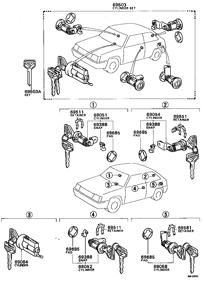  TERCEL |  LOCK CYLINDER SET