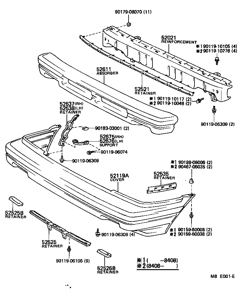  TERCEL |  FRONT BUMPER BUMPER STAY