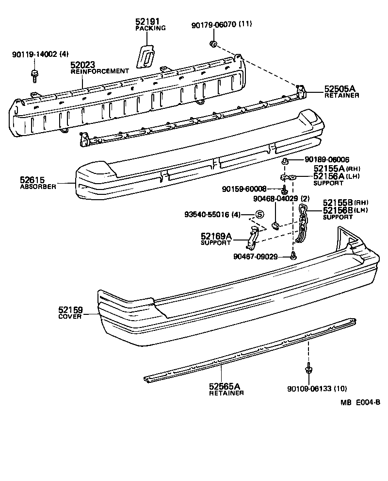  TERCEL |  REAR BUMPER BUMPER STAY