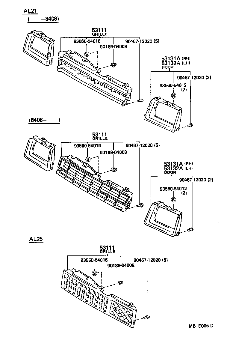  TERCEL |  RADIATOR GRILLE