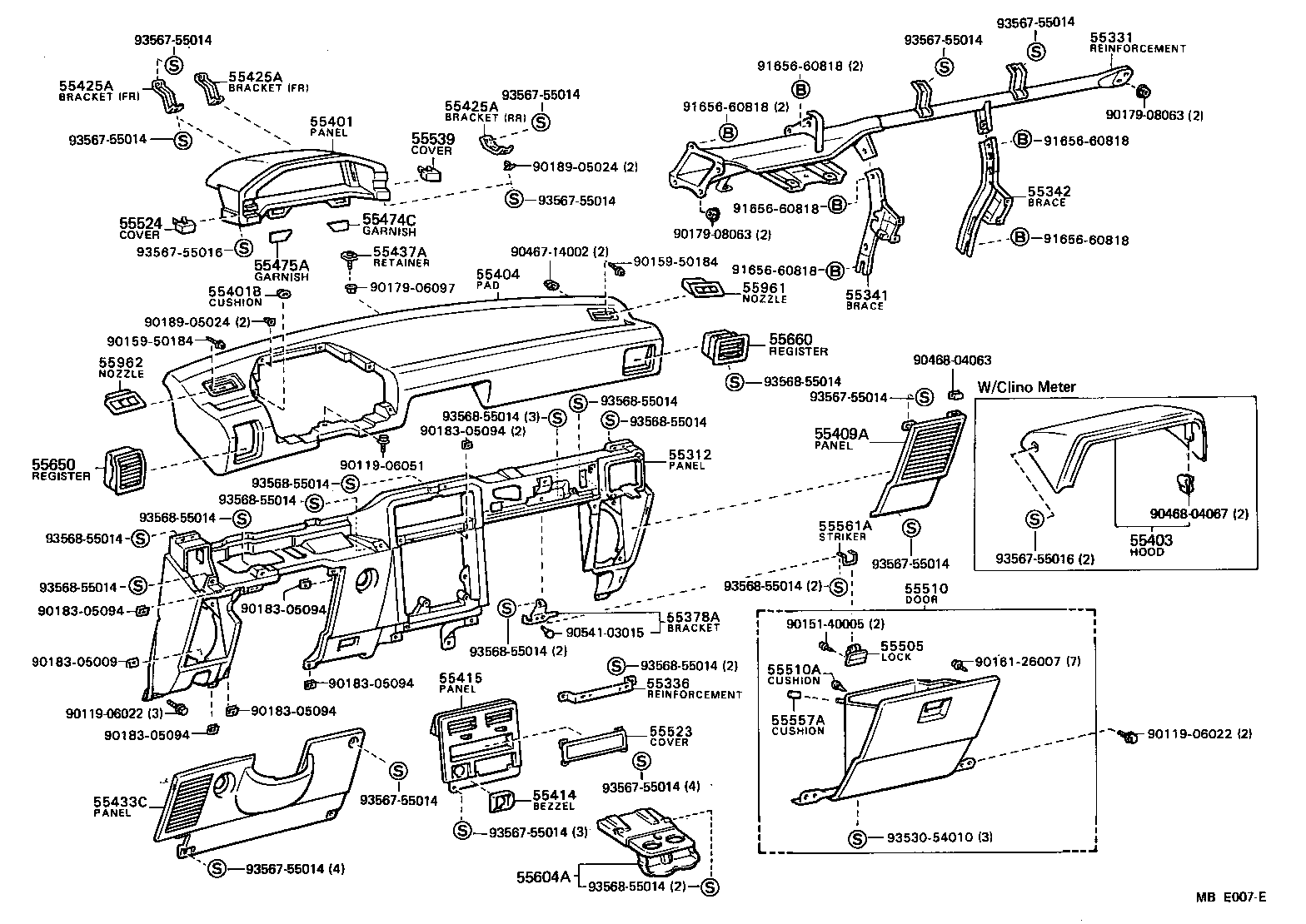  TERCEL |  INSTRUMENT PANEL GLOVE COMPARTMENT