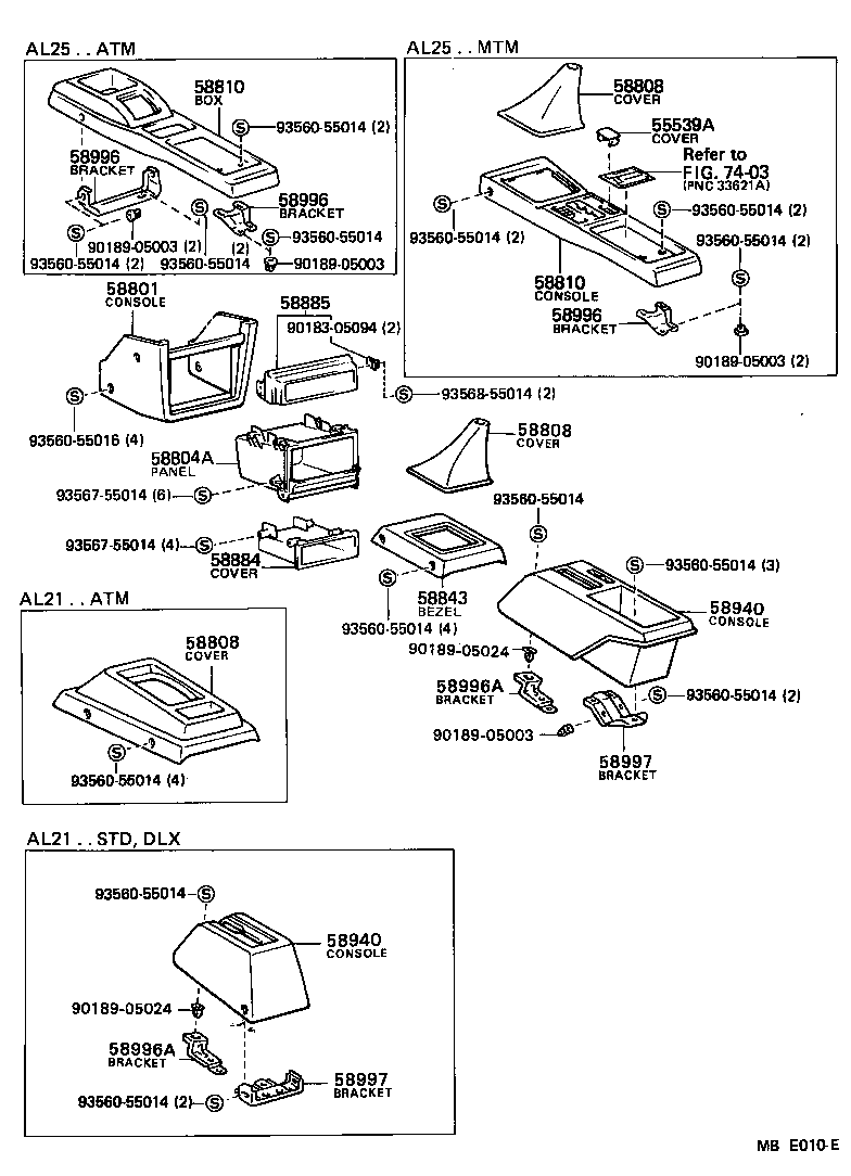  TERCEL |  CONSOLE BOX BRACKET