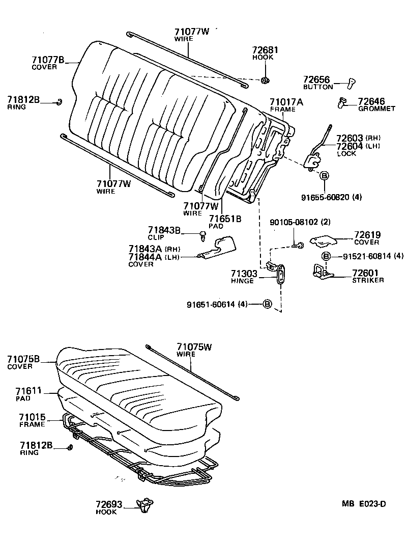  TERCEL |  REAR SEAT SEAT TRACK