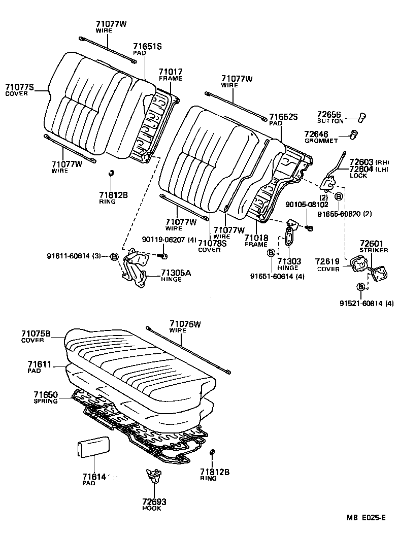  TERCEL |  REAR SEAT SEAT TRACK