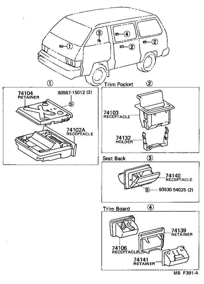  VAN |  ASH RECEPTACLE