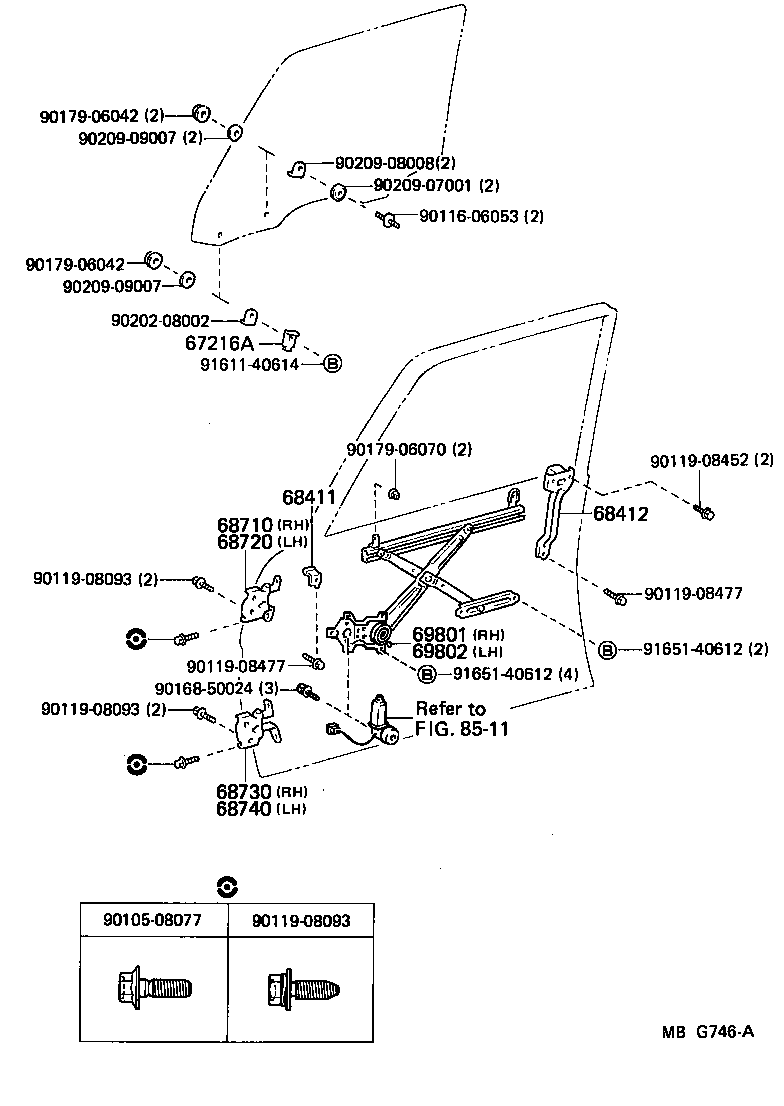  CRESSIDA |  FRONT DOOR WINDOW REGULATOR HINGE