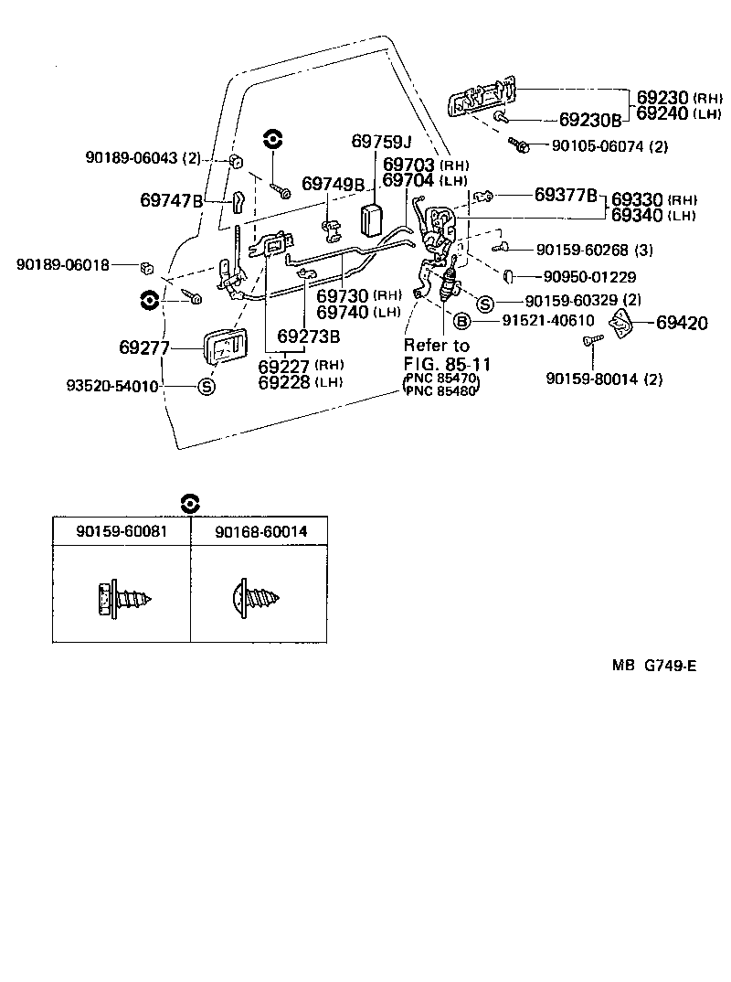  CRESSIDA |  REAR DOOR LOCK HANDLE