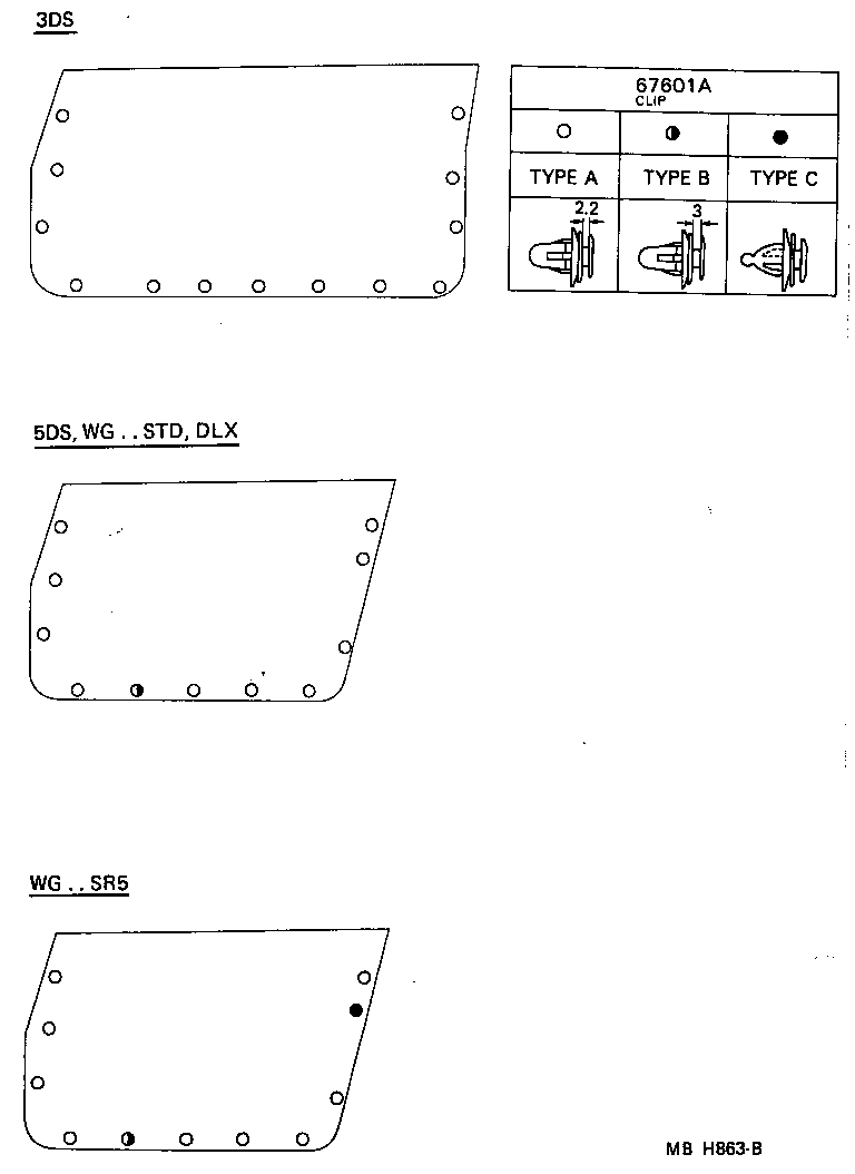  TERCEL |  FRONT DOOR PANEL GLASS