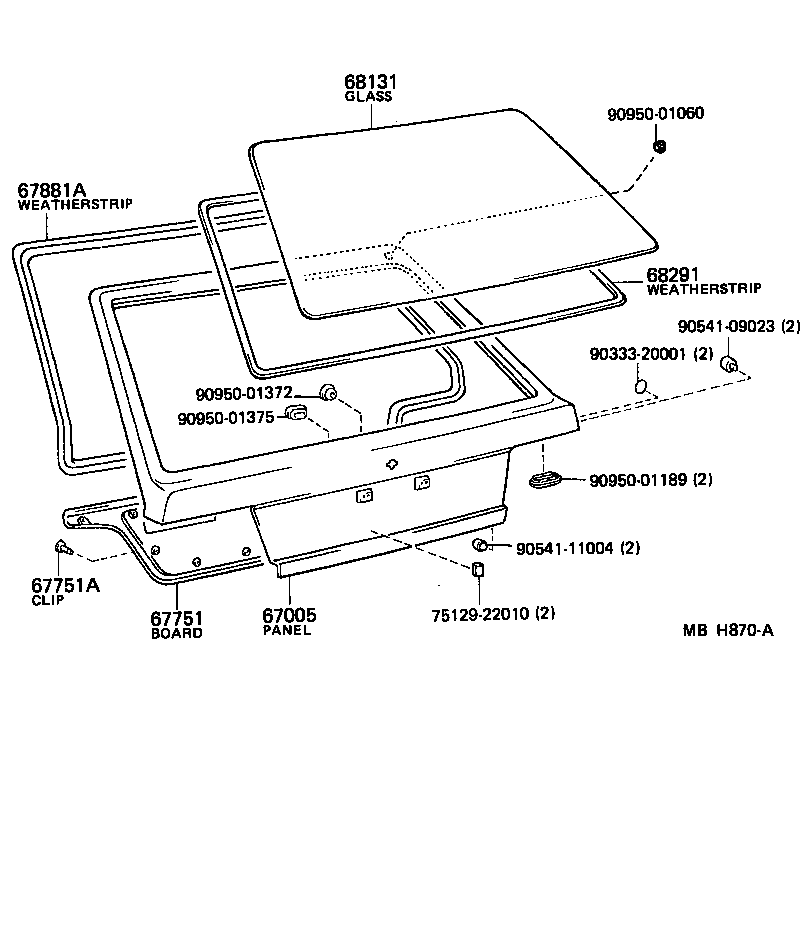  TERCEL |  BACK DOOR PANEL GLASS