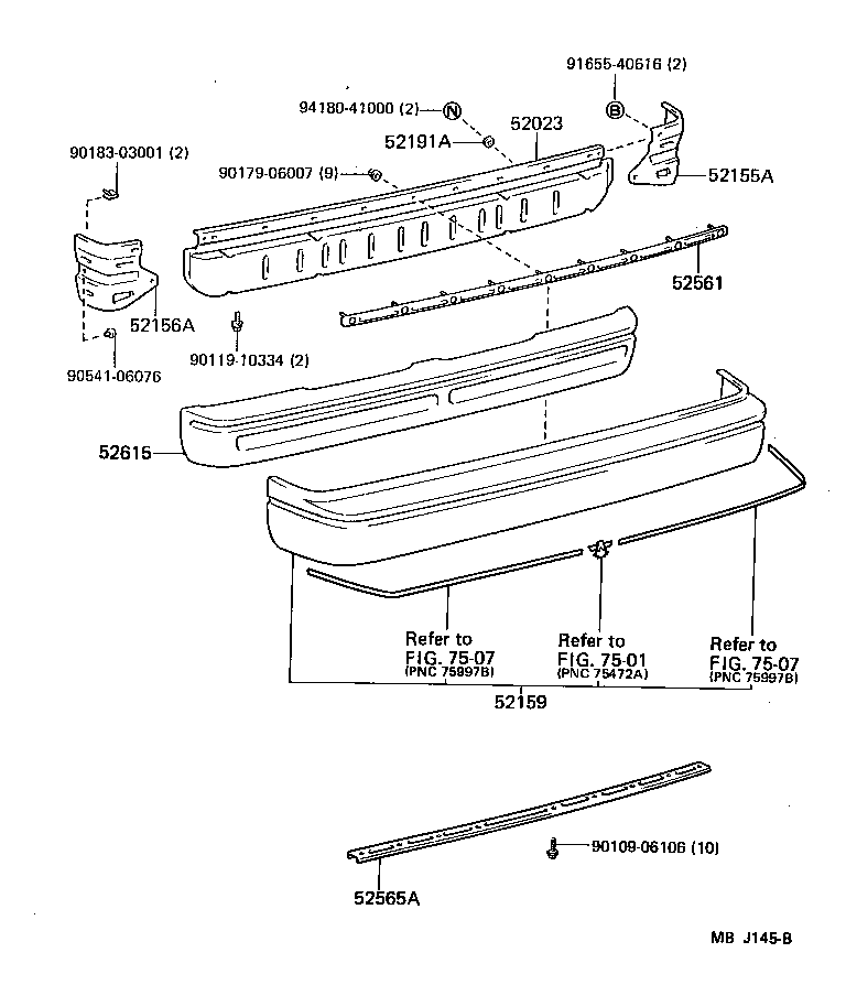  MR2 |  REAR BUMPER BUMPER STAY