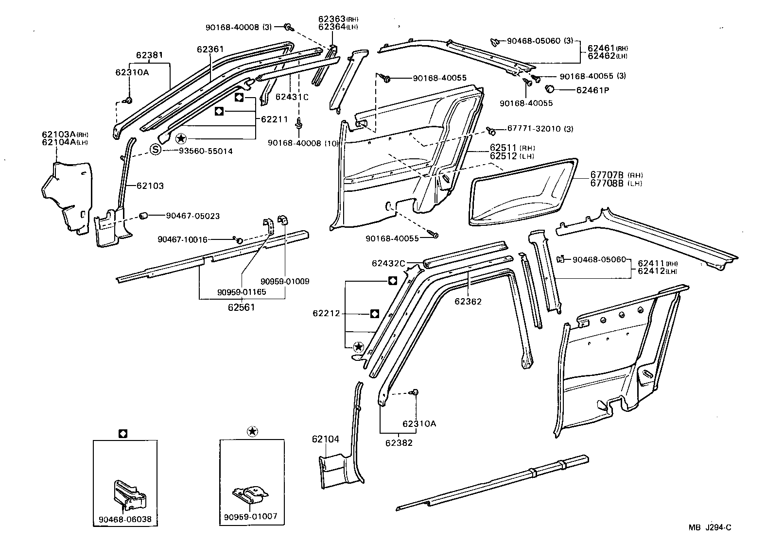 CELICA |  INSIDE TRIM BOARD DOOR OPENING TRIM MOULDING