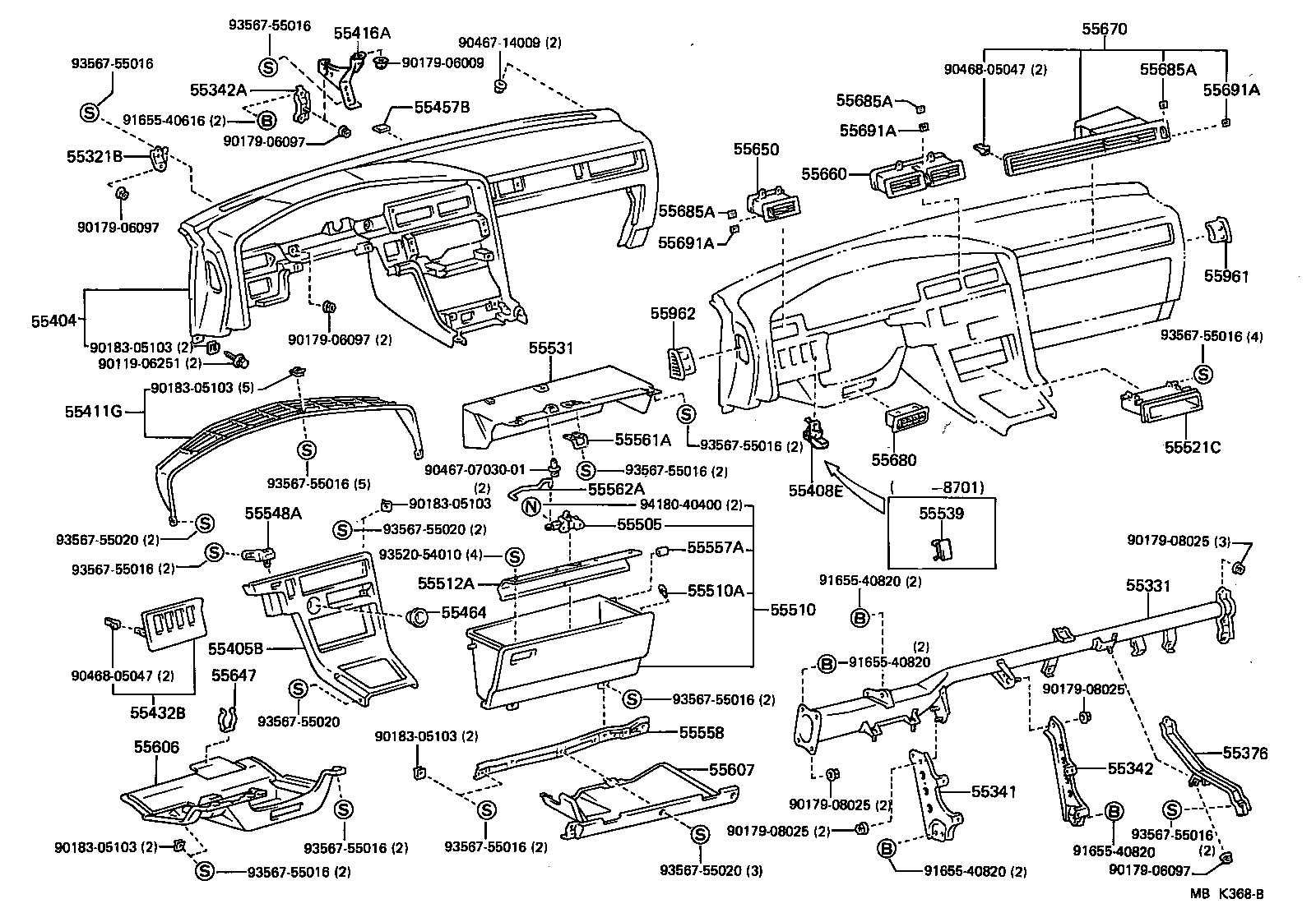  SUPRA |  INSTRUMENT PANEL GLOVE COMPARTMENT